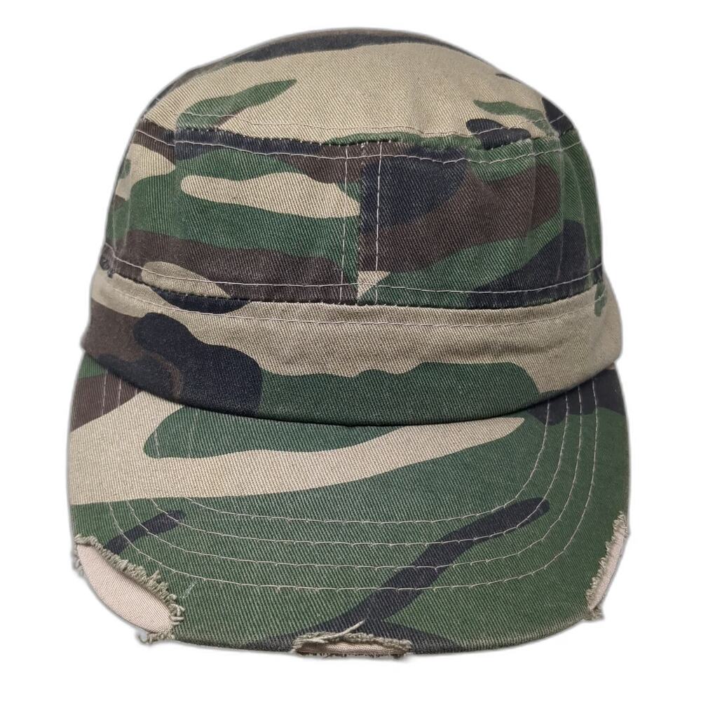 Army Cap Green One Size Woodland Camo Cotton Strapback Adjustable Military Hat